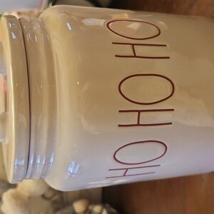 Brand new Rae Dunn Large "HOHOHO" canister. Displayed Only